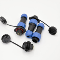 Connecteur étanche à soudure pour aviation à 6 broches avec bride circulaire, utilisable pour les connexions électriques