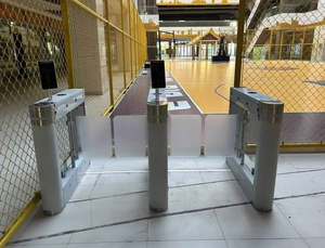 Kênh rào cản Swipe thẻ RFID kiểm soát truy cập sang trọng thép không gỉ Swing turnstile cổng cho người đi bộ IP54 bảo vệ cho khách sạn - Product Image 6