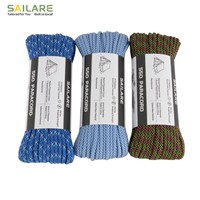 Cordon de parachute en nylon/polyester 550 de 30 m (100 pieds) aux couleurs camouflage pour la survie en extérieur, le camping et la fabrication de sacs