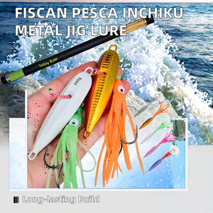 Fiscan Pesca <span class=keywords><strong>Inchiku</strong></span> 40g-200g métal tête plombée poulpe jupe basse bas appât japon Kingfish vivaneau mérou appât lent pêche - Product Image 3