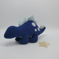 Jouet en peluche fait main Kawaii DIY en coton doux pour bébé, crocheté, animaux tricotés (Dragon, Dinosaure), tailles personnalisées, vente en gros