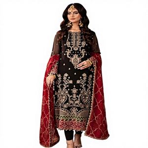 Elegante Abaya Musulmana India y Pakistaní, Vestido Modesto para Mujer, Bordado Clásico, Salwar Kameez, Estilo Bollywood, Invierno y Verano - Product Image 1
