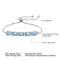 Topaze bleu ciel naturelle véritable bijoux accessoire de mode bracelet bracelets pour femme en argent sterling 925