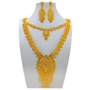 Conjunto de Joyería de Dubái, Collar y Aretes, Chapado en Oro, Aleación, Regalo de Boda, Estilo Lujoso Hecho a Mano, para el Año Nuevo Chino - Product Image 4