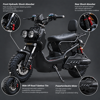 Moto électrique rapide 72V 3000W, scooter rétro Ruckus Zuma, moto tout-terrain puissante pour adultes, moto électrique pour la livraison