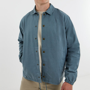 Veste en toile imperméable, coupe-vent et respirante pour l'hiver, col rabattable, boutons recouverts, qualité supérieure, légère - Product Image 1