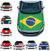 Housse de capot de voiture la plus vendue, de haute qualité, avec drapeau et tissus élastiques lavables, bannière de capot de voiture, housse de voiture thème football mondial