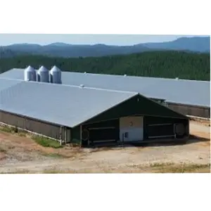 Préfabriqué contrôle de l'environnement ferme avicole structure en acier ferme avicole et couche poulailler poulet griller hangar