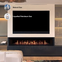 Cheminée à gaz de luxe MEISU.CH 40" 48" 55" 60" 68" 72" à une ou deux rangées de flammes, style chinois, autoportante pour hôtel
