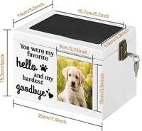 Caja de cremación para mascotas al por mayor, superventas, caja de cremación conmemorativa de madera para mascotas, marco de fotos, caja conmemorativa para perros fúnebres