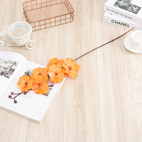 Anggrek Simulasi Sutra Laris Manis untuk Dekorasi Rumah Halloween, Bunga Phalaenopsis Tunggal Panjang 75cm, 6 Bunga
