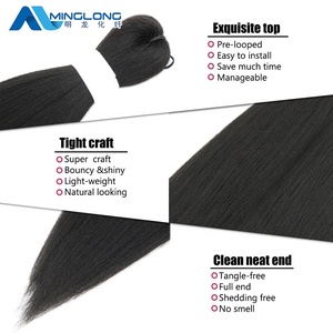 Extensiones de ganchillo para cabello africano, trenza fácil, cabello trenzado sintético preestirado, ombré - Product Image 4