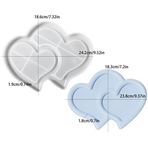 Molde de silicona de resina con forma de corazón para parejas, molde de yeso para el Día de San Valentín, para decoración del hogar y posavasos de tienda - Product Image 6