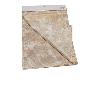 Chemin de Table Poinsettia à paillettes dorées Décoration florale de Noël moderne pour la maison et les fêtes Chemin de Table à impression d'aluminium - Product Image 6