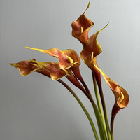 Fleur artificielle de haute qualité, lys calla de 55 cm, pour la décoration de l'allée de mariage, bouquet de mariée, arrangement floral, articles de décoration