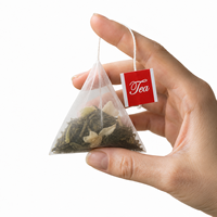 Sachets de thé miniatures biodégradables et écologiques personnalisés, sachets filtrants en nylon PLA jetables en forme de pyramide triangulaire