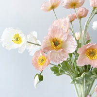 Bouquet de coquelicots en soie, fleurs artificielles haut de gamme, technique de flocage réaliste, décorations pour arrangements et centres de table