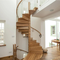 Escaliers en verre naturel de qualité supérieure pour la rénovation de duplex et de lofts, escalier en colimaçon en bois