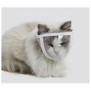 Máscara de ojo de gato transparente, mascarilla de limpieza antimordedura, transpirable, visión abierta, casco de gato salvaje S, nueva - Product Image 1