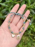 Bracelet ajustable en cuivre plaqué or avec mini-breloques tortue, crabe ou poisson en zircon cubique, bijoux en gros