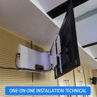 Support de plafond motorisé rétractable à mouvement complet pour téléviseur, certifié CE, OEM/ODM JGST, inclinaison et rotation 105°, pour écrans de 55 à 75 pouces