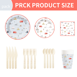 DAMAI Décorations de table personnalisées pour fête sur le thème du transport : Ensemble d'assiettes en papier Ambulance et Voiture de Police - Product Image 5