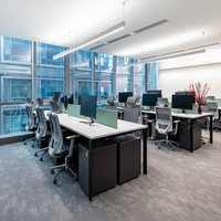 Postes de travail modulaires extensibles en bois LIWEI avec cloison de bureau, table d'ordinateur, design intérieur moderne pour usage commercial