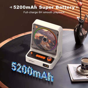 Lecteur CD portable rétro avec blocs de couleur, couvercle anti-poussière de bureau avec écran et bouton de commande, lecteur de musique audio HiFi - Product Image 5