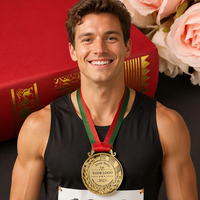 Médaille de récompense en laiton 3D personnalisée avec relief, médaille de compétition en métal gravée avec ruban pour événements sportifs, imprimée en typographie par la marque KQ
