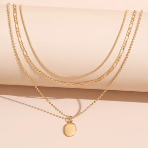 Collana con Ciondolo Ovale Geometrico Vintage per Donne, Catena in Stile Metallico, Gioielli di Moda Quotidiana - Product Image 2