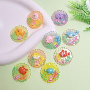 100 Piezas de Dijes de Resina Personalizables que Brillan en la Oscuridad, con Diseño de Mundo Submarino, Cabujones de Resina de <span class=keywords><strong>Criaturas</strong></span> Marinas <span class=keywords><strong>Luminosas</strong></span> para Manualidades - Product Image 6