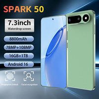 Dernier Smartphone Android 15 Octa Core Spark50 4G/5G, Écran HD 7,3 pouces, Reconnaissance Faciale, Empreinte Digitale, Batterie 5000 mAh