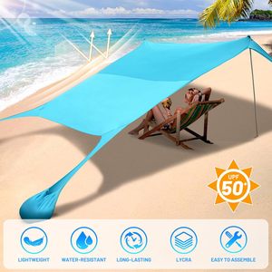 Tenda da spiaggia Pop-Up portatile Premium con baldacchino parasole in alluminio a 4 poli con borsa per il trasporto per gite in spiaggia in famiglia - Product Image 3