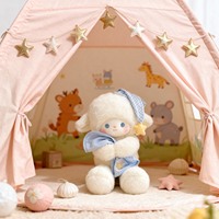 Peluche Mouton Douce et Mignonne en Polyester Brodé avec un Bonnet à Carreaux et une Étoile pour Machine à Griffes, Vente en Gros