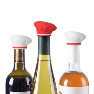 Top Seller Food Grade Silicone Creative Chef <b>Hat</b> Design Wine Champagne Bottle Stopper Vacuum Sealer - Product Image 2