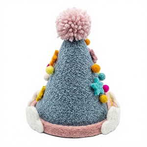 Handmade Eco-Friendly 100% Certified Wool Traditional Rainbow Hat <b>Stars</b> Pom Poms Wall <b>Hanging</b> Christmas Decoration Indoor Decor - Product Image 3