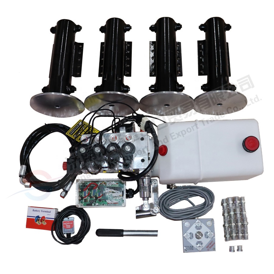 Auto leveling teleskopik RV hoist kit camper caravan hidrolik silinder dengan daya hidrolik unit