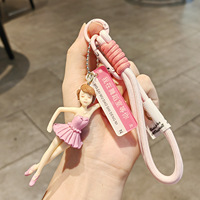 Porte-clés personnalisé poupée ballerine, figurine de danseuse 3D, pendentif de sac, cordon de poignet, souvenir de danse, porte-clés OEM