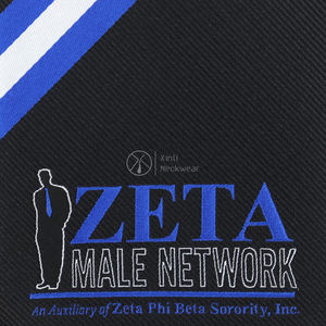 사용자 정의 제타 남성 네트워크 여학생 로고 넥타이 저렴한 가격 폴리 에스터 스트라이프 남성 블랙 파이 베타 시그마 넥타이 판매 - Product Image 2