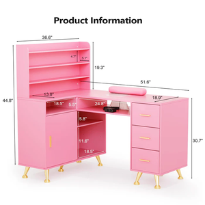 Muebles de Lujo <span class=keywords><strong>para</strong></span> Salón de Uñas, <span class=keywords><strong>Mesa</strong></span> de <span class=keywords><strong>Manicura</strong></span> <span class=keywords><strong>Doble</strong></span> y Silla, Venta al por Mayor de Fábrica, Madera Profesional <span class=keywords><strong>para</strong></span> Salón de Belleza, Estilo Moderno de Mediados de Siglo - Product Image 4