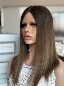 2025 cheveux russes naturels 18 pouces couleur personnalisée Super légère couche Balayage couleur avec dentelle HD pour les femmes - Product Image 3