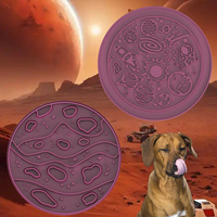 Tapis à lécher double face en silicone de qualité alimentaire pour animaux de compagnie, gamelle anti-glouton thème Mars, bol pour chien en silicone écologique