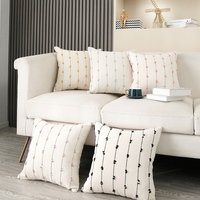 Top vendeur Jacquard Boho touffeté housse de coussin maroc Style décor à la maison Jacquard coton lin taie d'oreiller
