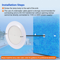 Lampes LED pour piscine sans fil personnalisées, 12V, IP68, étanches, 18 touches, changement de couleur, commande par application