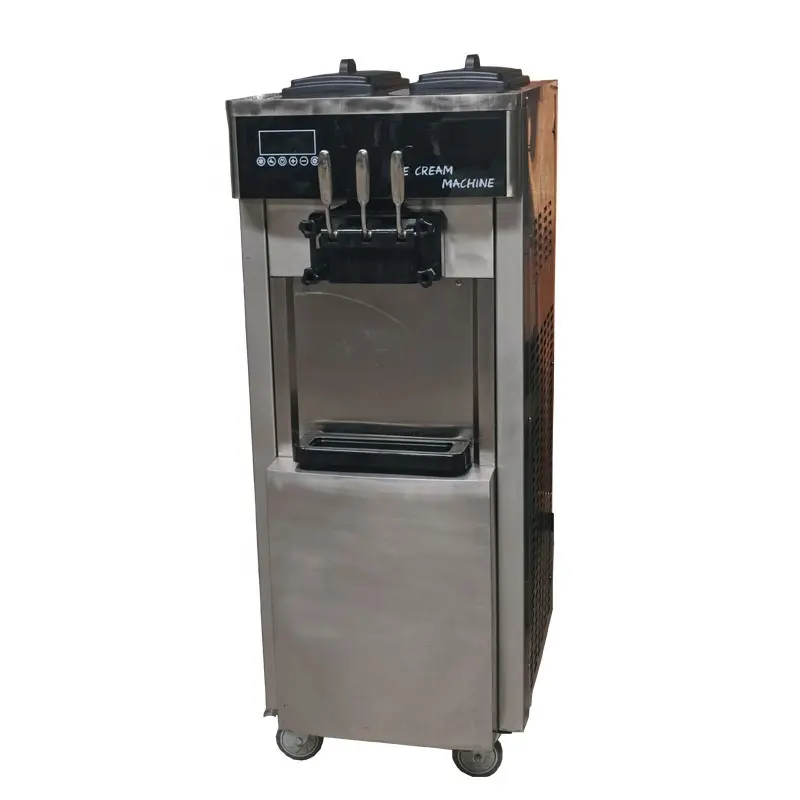 36-38L 2 tramoggia Commerciale soft serve ice cream macchina per la vendita, controllo del PLC ice cream freezer macchina