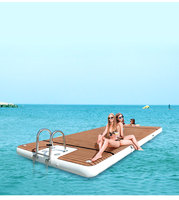 Personnalisé haut de gamme Yacht Party Barre flottante gonflable Île flottante Dock Plate-forme de loisirs Divertissement