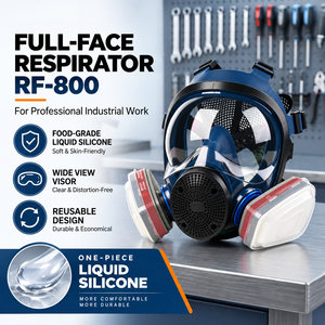 Full Face Respirator Mask Silicone Double <b>Cartridge</b> EN136 with Replaceable Canister for Oil And <b>Gas</b> Industry OEM - Product Image 2