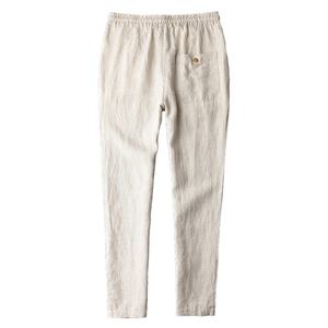 Ropa de Lino Personalizada, Pantalones de Lino Ligeros Casuales para Hombre, Cintura Elástica, Pierna Recta, Pantalones 100% Lino para Hombre - Product Image 3