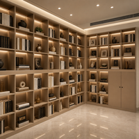 Étagères d'angle personnalisées en noyer, bibliothèques matricielles, solutions de rangement pour la maison, mobilier complet pour toute la maison, OEM