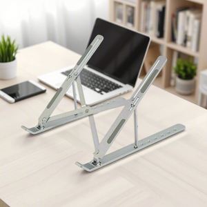 Nouveau support portable en aluminium pour ordinateur 2025 – Réglage de la hauteur en 6 positions, patins en silicone antidérapants, ouverture rapide en 1 seconde sans outils pour ordinateur portable - Product Image 5